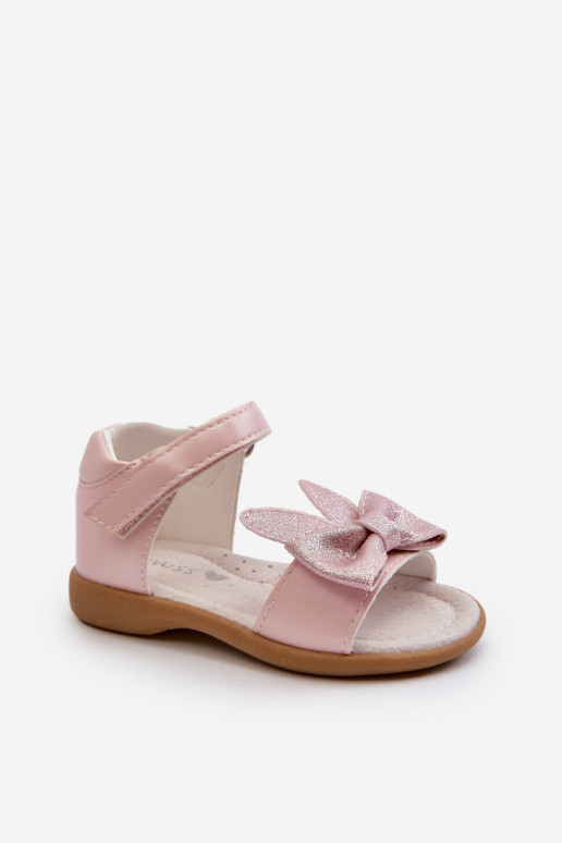 Children's Sandals with Bow Velcro Fastening Pink Wistala