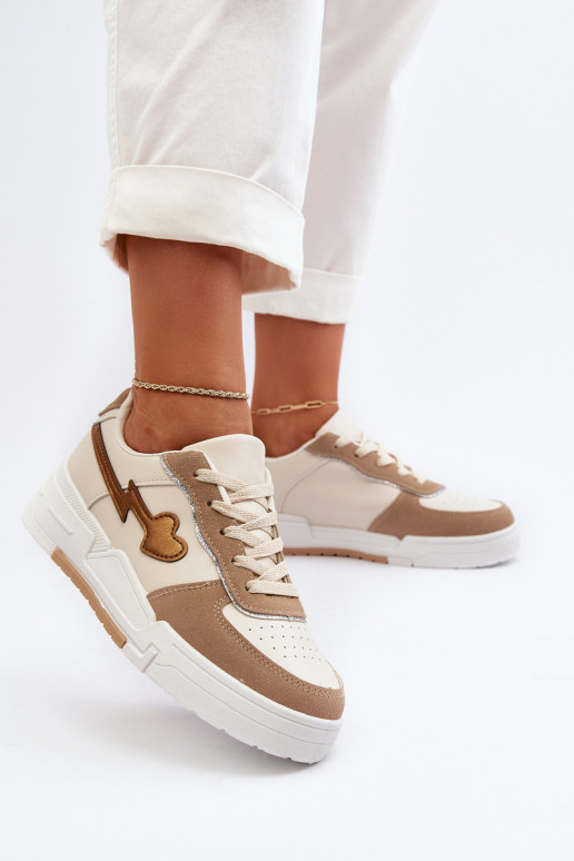 Women's platform sneakers in beige Zeparine