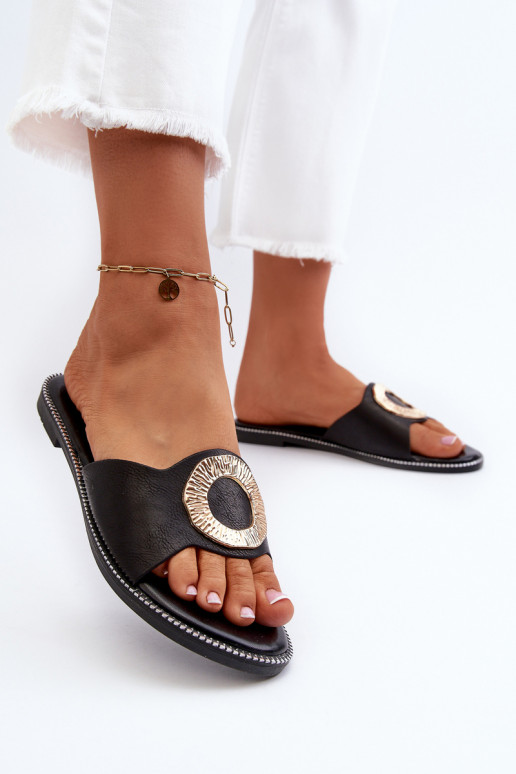 Women's Slippers With Decoration Black Cilima