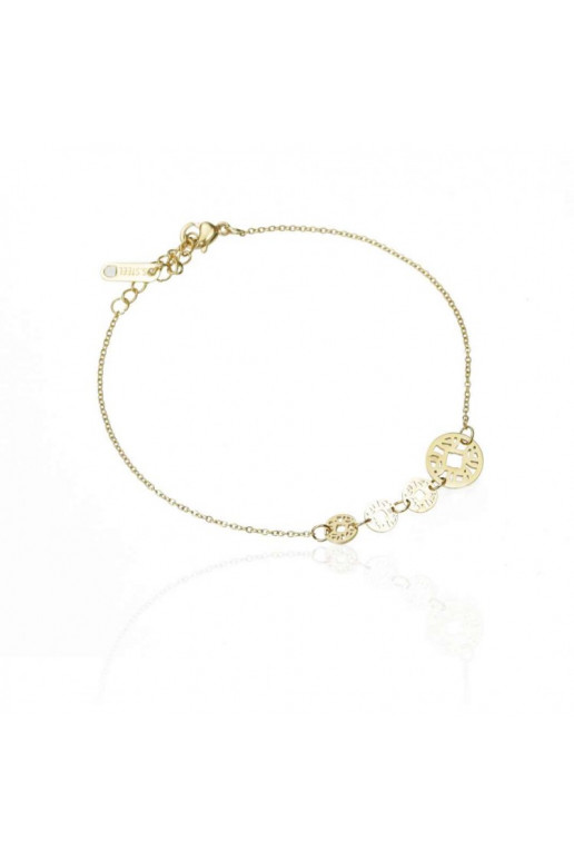 The stainless steel bracelet is plated with gold BST940