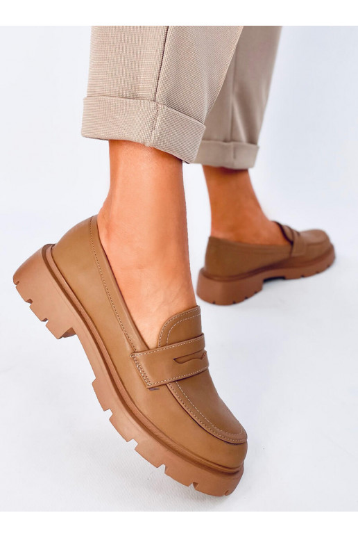 Moccasins with platform ANDRAL khaki colors