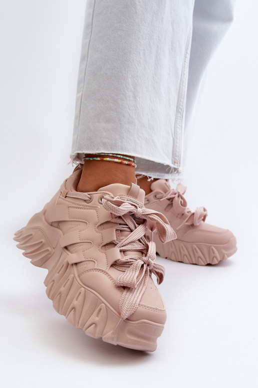 Women's sneakers on a chunky sole pink Ellerai