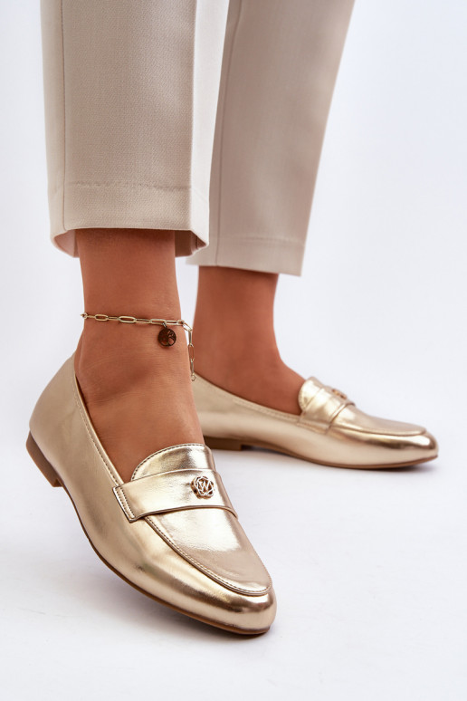 Women's Flat Heel Loafers Gold Sylvaine
