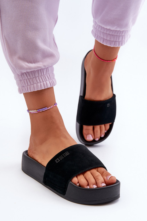 Women's Suede Platform Sandals Big Star NN274A670 Black