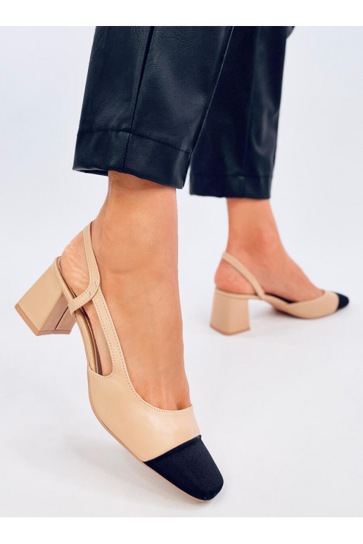 Stylish high-heeled sandals  BEIGE