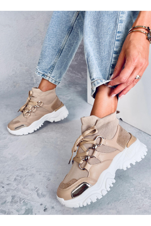 with sock type boot Sneakers  PETRA khaki colors with a slight flaw