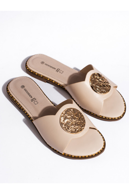 Elegant style beige slippers  