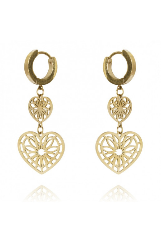 gold color-plated stainless steel earrings KST2679