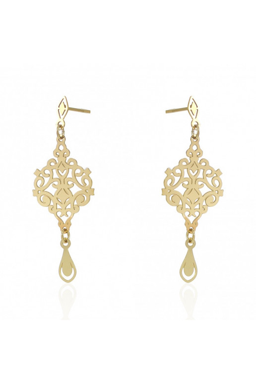 gold color-plated stainless steel earrings KST2103