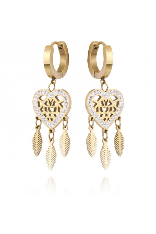 gold color-plated stainless steel earrings KST2409