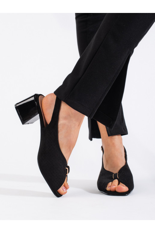 Elegant style sandals on the heel black