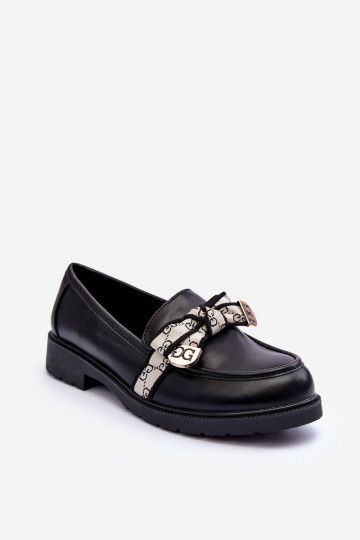 Leather Women's Loafers Black SBarski HY330 2