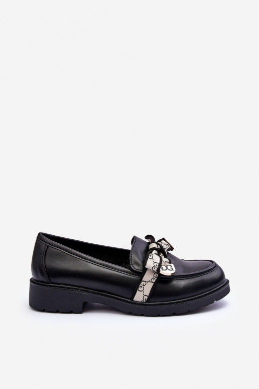 Leather Women's Loafers Black SBarski HY330