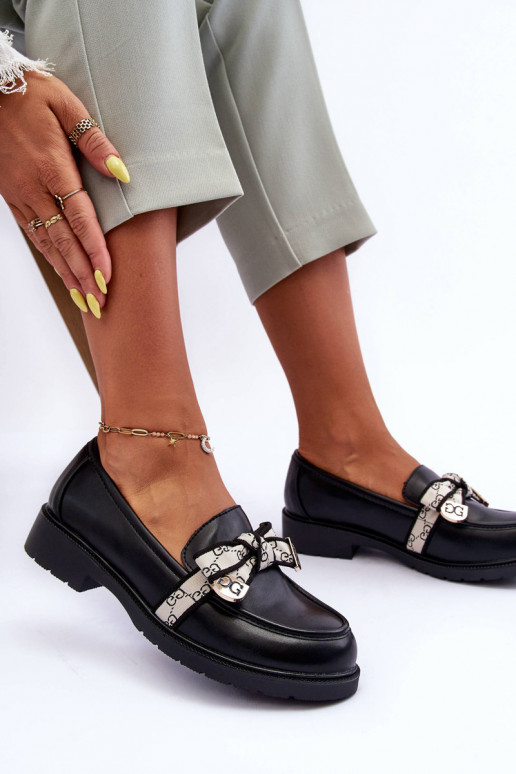 Leather Women's Loafers Black SBarski HY330