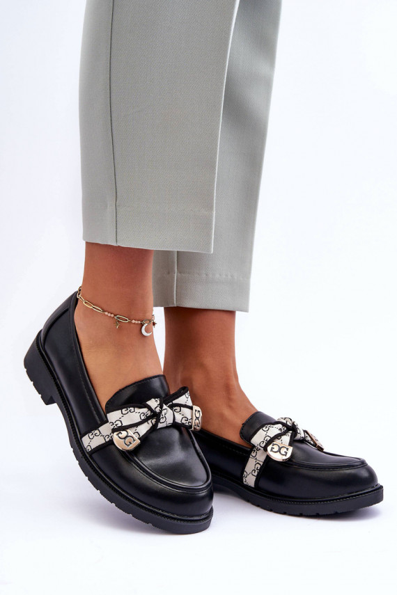 Leather Women's Loafers Black SBarski HY330