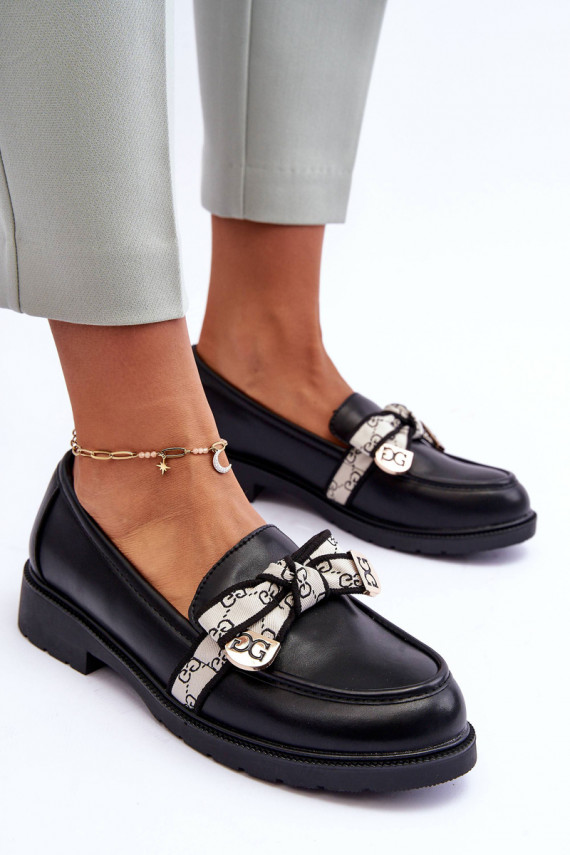 Leather Women's Loafers Black SBarski HY330