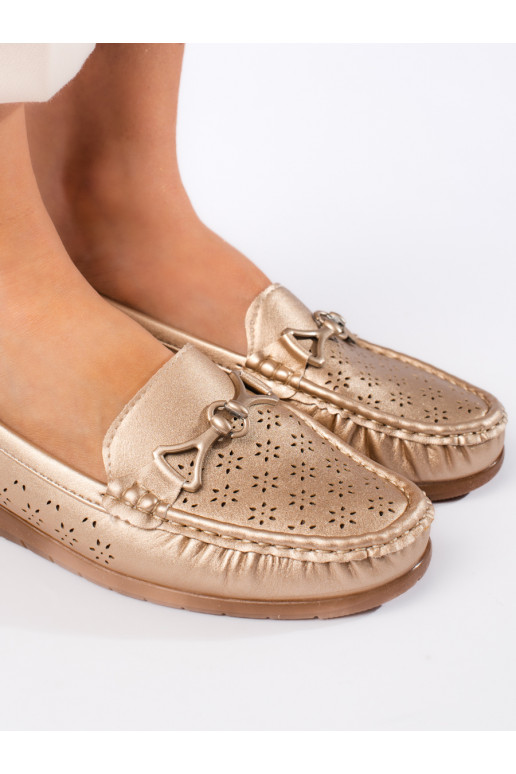 gold color Women's moccasins