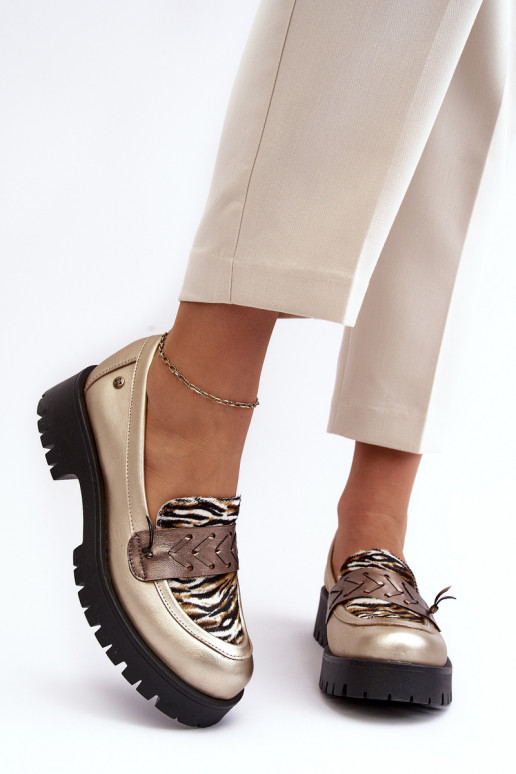 Women's Leather Loafers Maciejka 06195-25 Gold