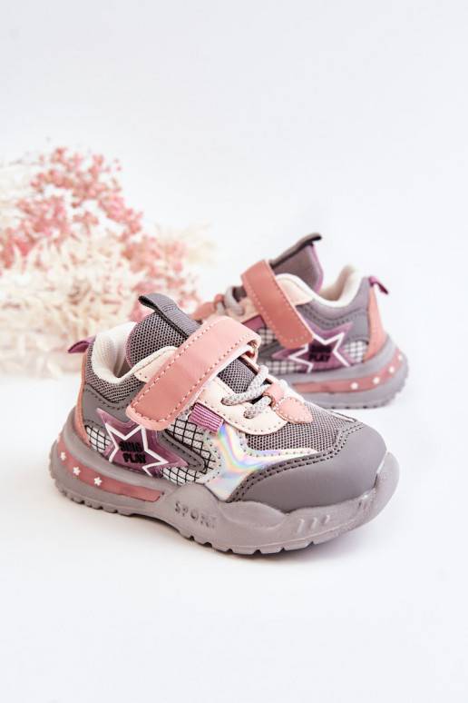 Children's Light Sport Shoes Grey-pink Mobby Children's Light Sport Shoes Grey-pink Mobby