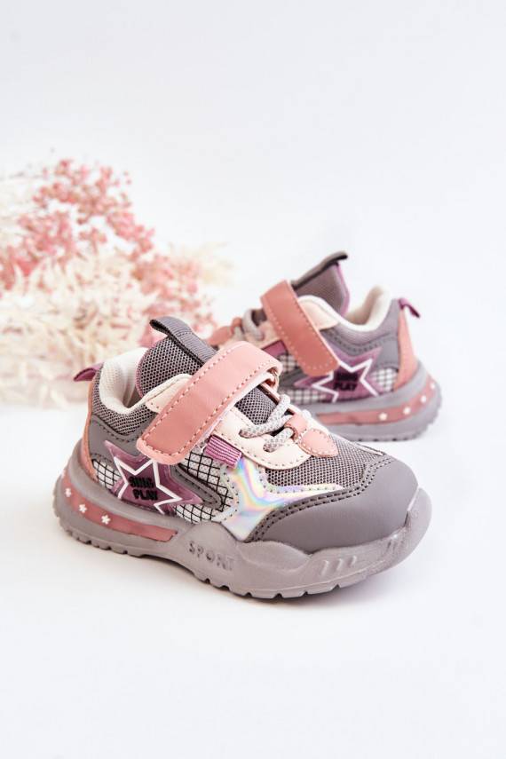 Children's Light Sport Shoes Grey-pink Mobby