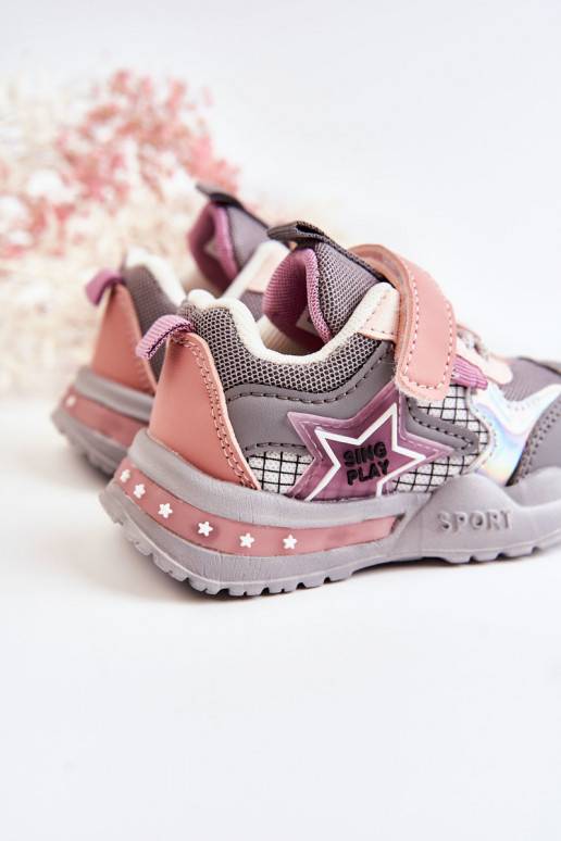 Children's Light Sport Shoes Grey-pink Mobby Children's Light Sport Shoes Grey-pink Mobby