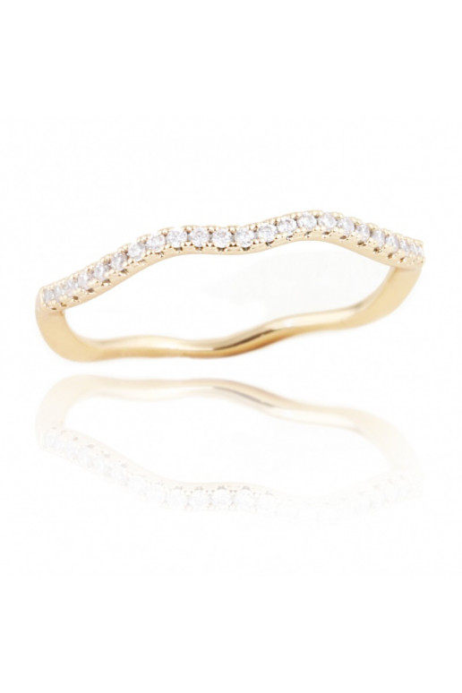gold color-plated stainless steel ring PST725, Ring size: US6 - EU11