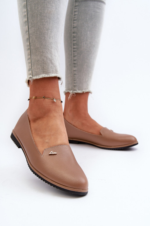 Women's Brown Flat Heel Loafers Enzla