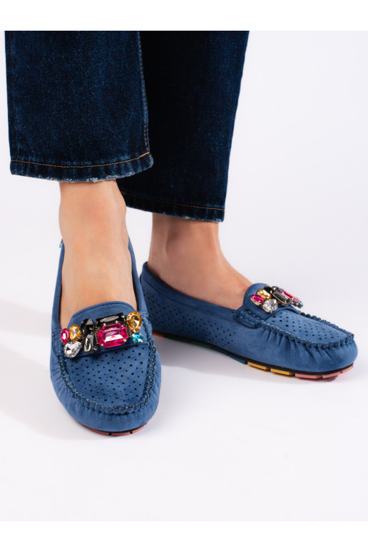 blue  Women's moccasins  