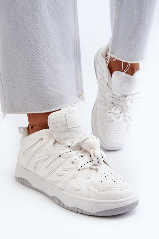 Women's White Faux Leather Sneakers Berilla