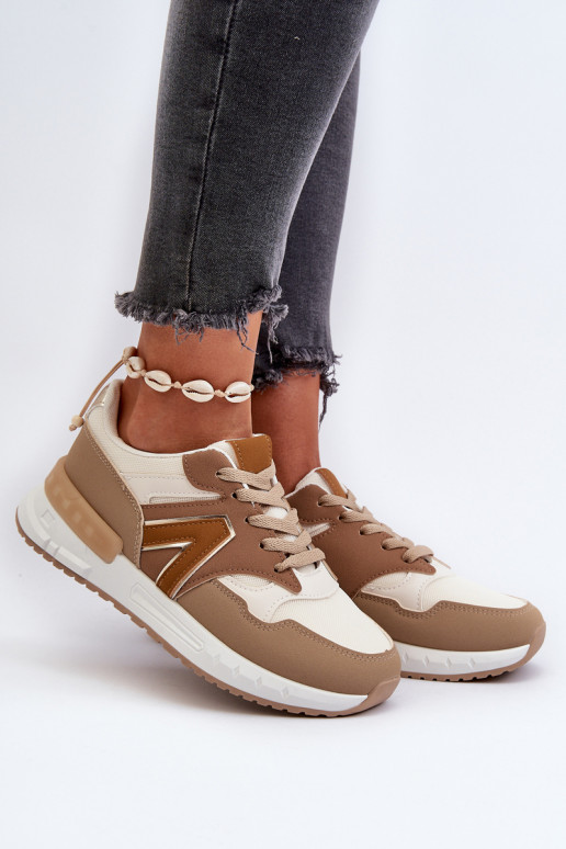Women's Sneakers Made of Eco Leather Brown Vinelli
