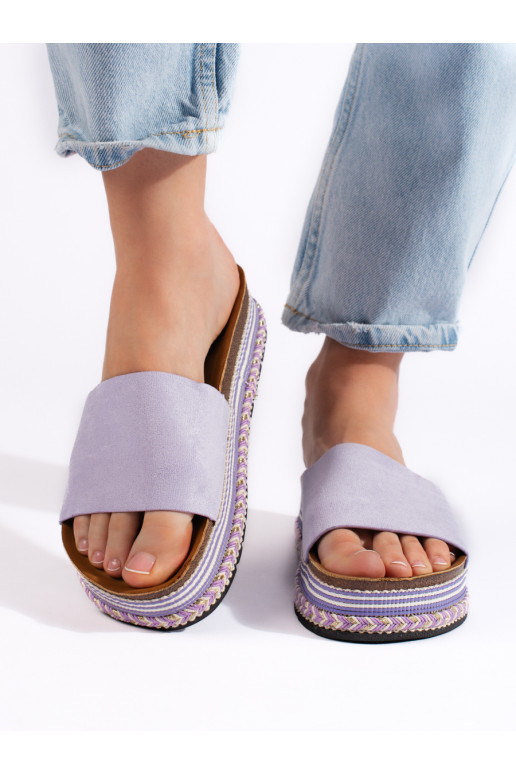 Purple slippers   with platform