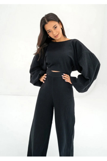 Alines - Black muslin top