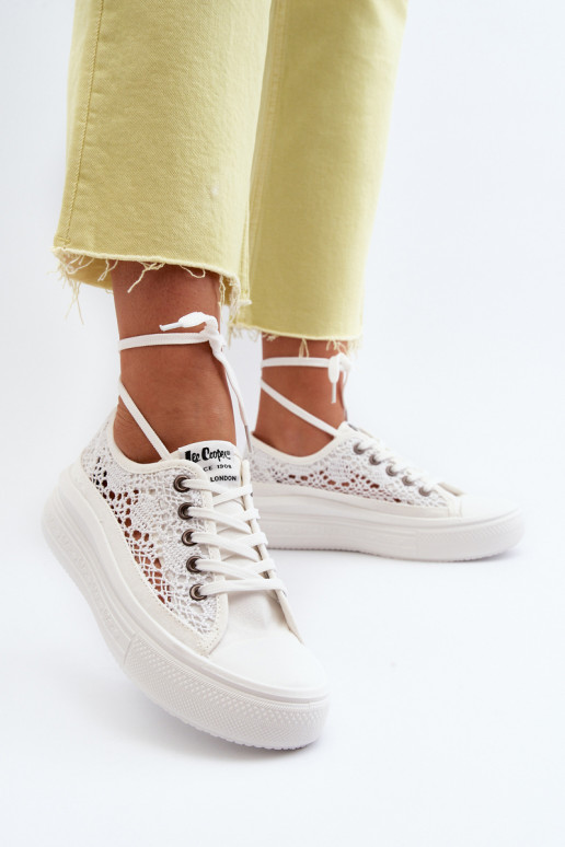 Women's Lace Sneakers Lee Cooper LCW-23-44-1617 White Women's Lace Sneakers Lee Cooper LCW-23-44-1617 White