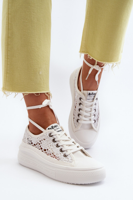 Women's Lace Sneakers Lee Cooper LCW-23-44-1617 White Women's Lace Sneakers Lee Cooper LCW-23-44-1617 White