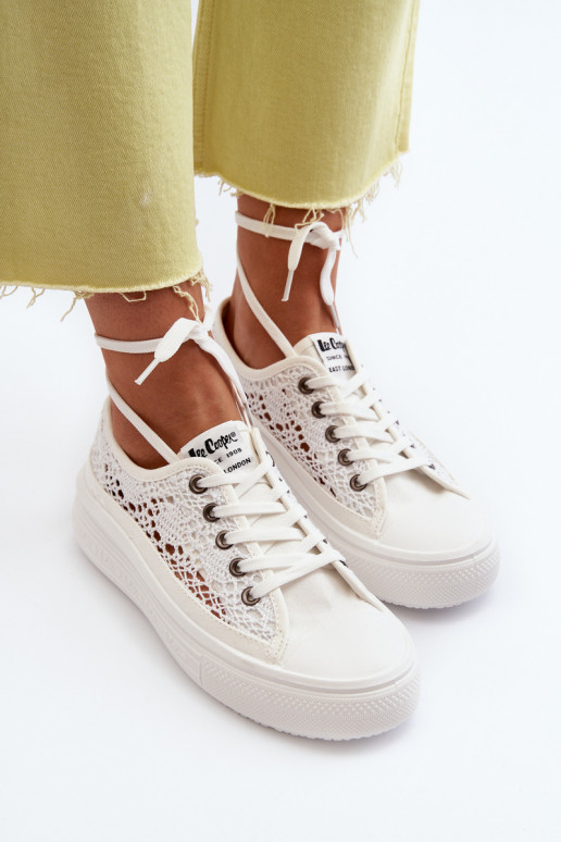 Women's Lace Sneakers Lee Cooper LCW-23-44-1617 White Women's Lace Sneakers Lee Cooper LCW-23-44-1617 White