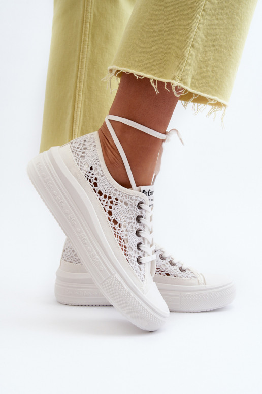 Women's Lace Sneakers Lee Cooper LCW-23-44-1617 White Women's Lace Sneakers Lee Cooper LCW-23-44-1617 White
