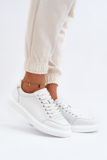 Women's Sneakers Natural Leather White Dimpna 2