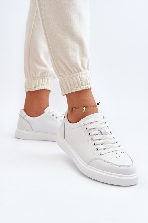 Women's Sneakers Natural Leather White Dimpna Women's Sneakers Natural Leather White Dimpna