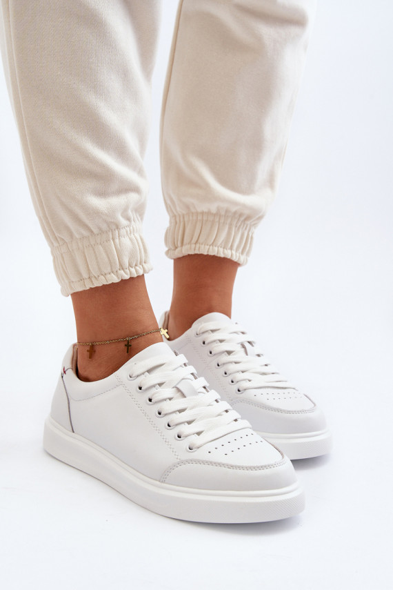 Women's Sneakers Natural Leather White Dimpna