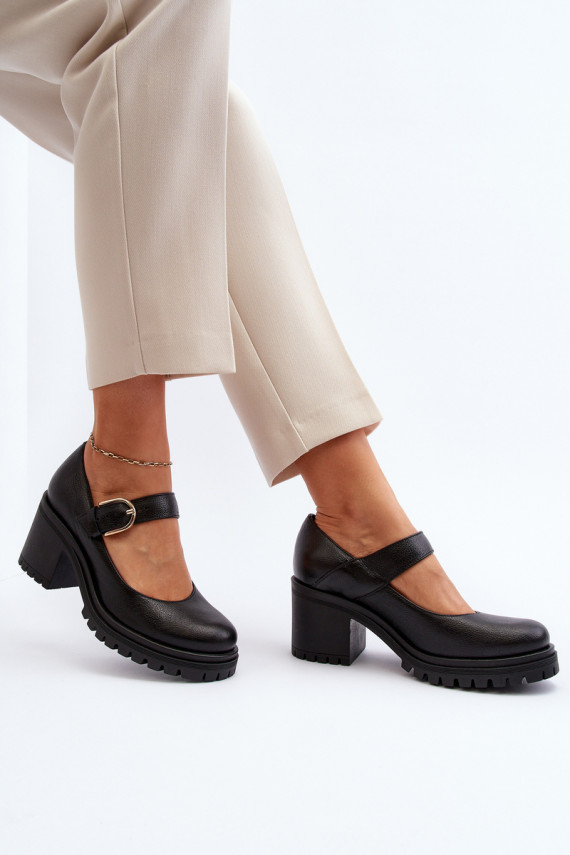 Zazoo 20166 Leather Court Shoes Black