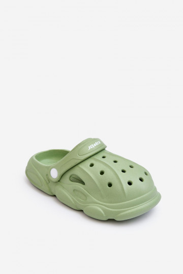 Children's Foam Slippers Crocs Green Cloudy 2