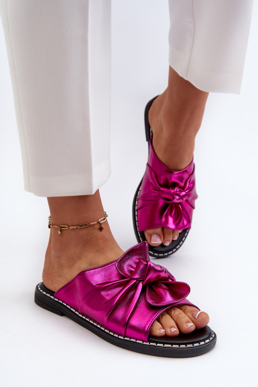 Women's Flat Sandals with Cutouts Fuchsia Fiviama