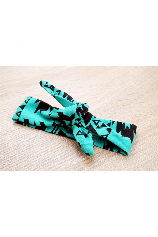 Children's hair bow WZORY green color O20W31