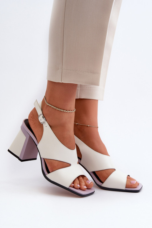 Women's Sandals with White Stiletto Heel D&A MR38-153