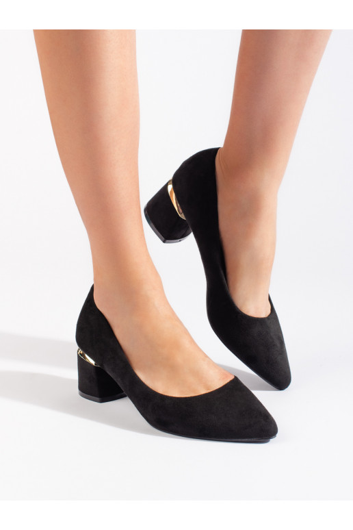 of suede black High heels 