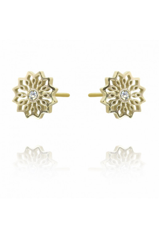 gold color-plated stainless steel earrings KST3008