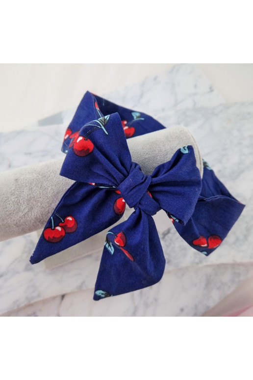 Children's hair bow dark blue WISIENKI O20W53