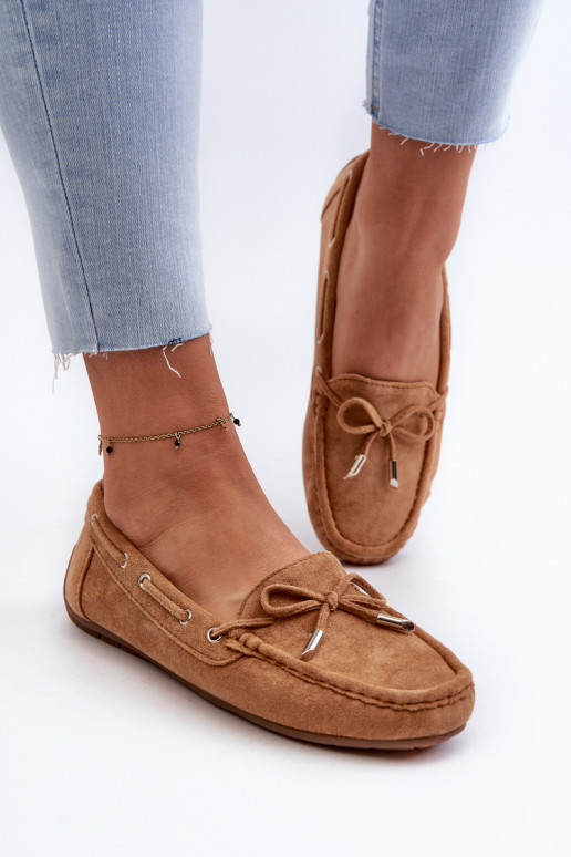 Women's Suede Moccasins Camel Si Passione