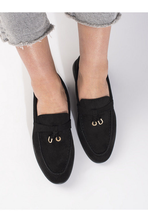 Women's moccasins of suede black