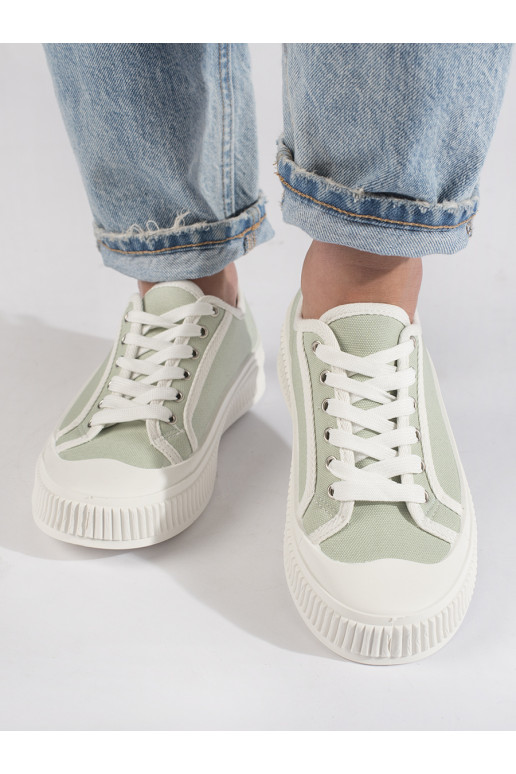 light green Women's boots  with platform